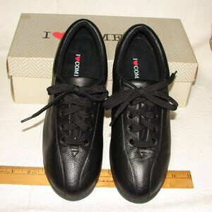Vtg Sears I Love Comfort Women's Shoes SNEAKERS, 9W, Rally,Black Leather,NOS MIB